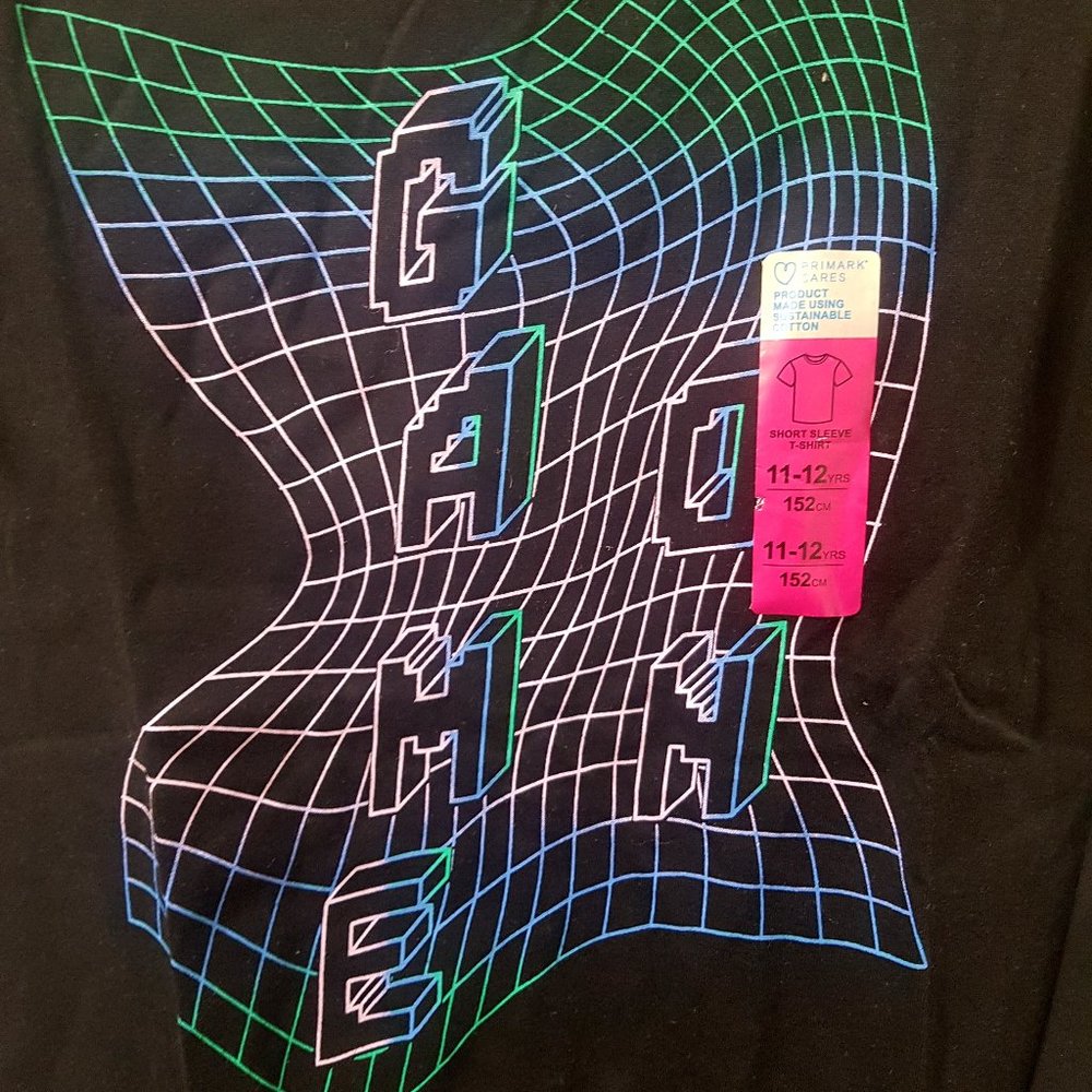 PRIMARK T-SHIRT GAMER LOGO SIZE 7-12YRS